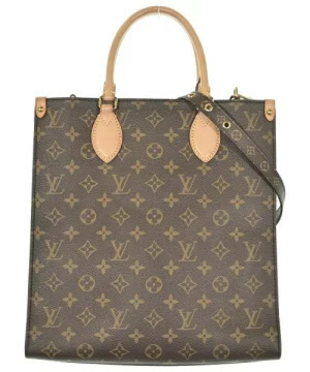 Louis Vuitton Monogram Sac Plat brown canvas signature vachetta leather